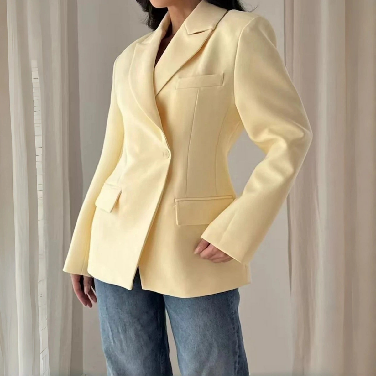 Vê-o Studio｜Blusão Blazer feito à medida com botão único