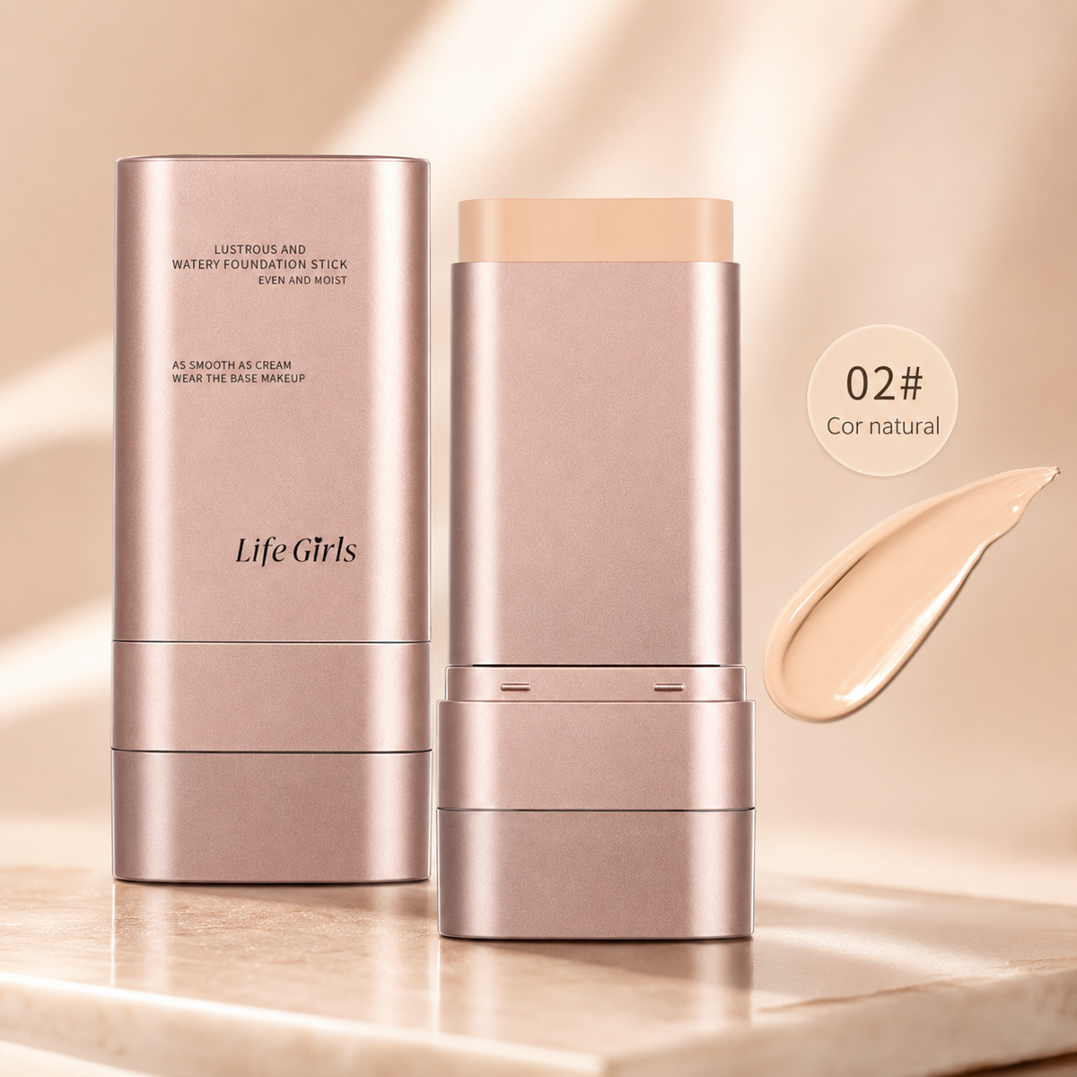 Stick de Base Dupla Ponta | Cobertura Natural, Efeito Luminoso e Longa Duração