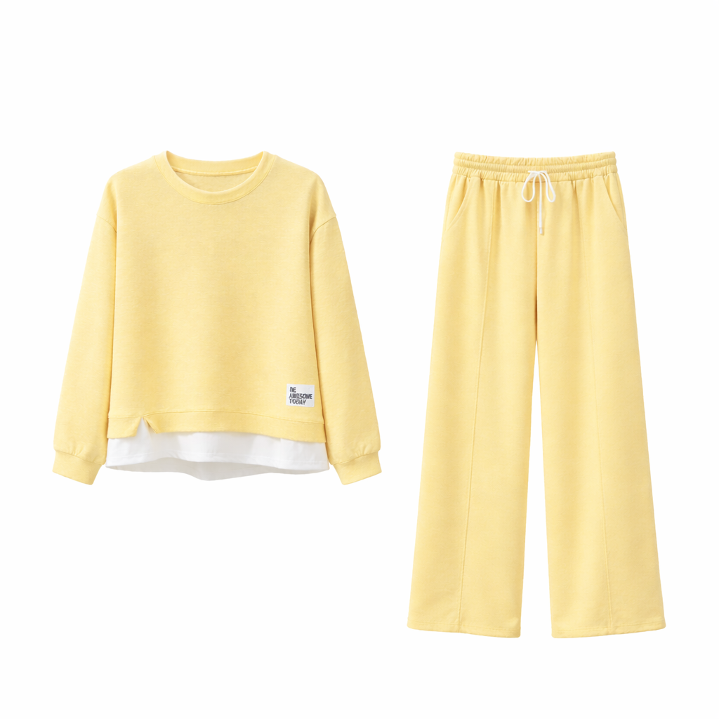 Conjunto de loungewear casual de duas peças para mulher Vê-o Dailly