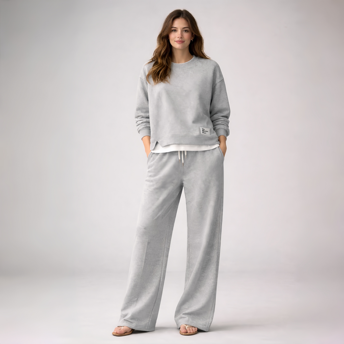 Conjunto de loungewear casual de duas peças para mulher Vê-o Dailly