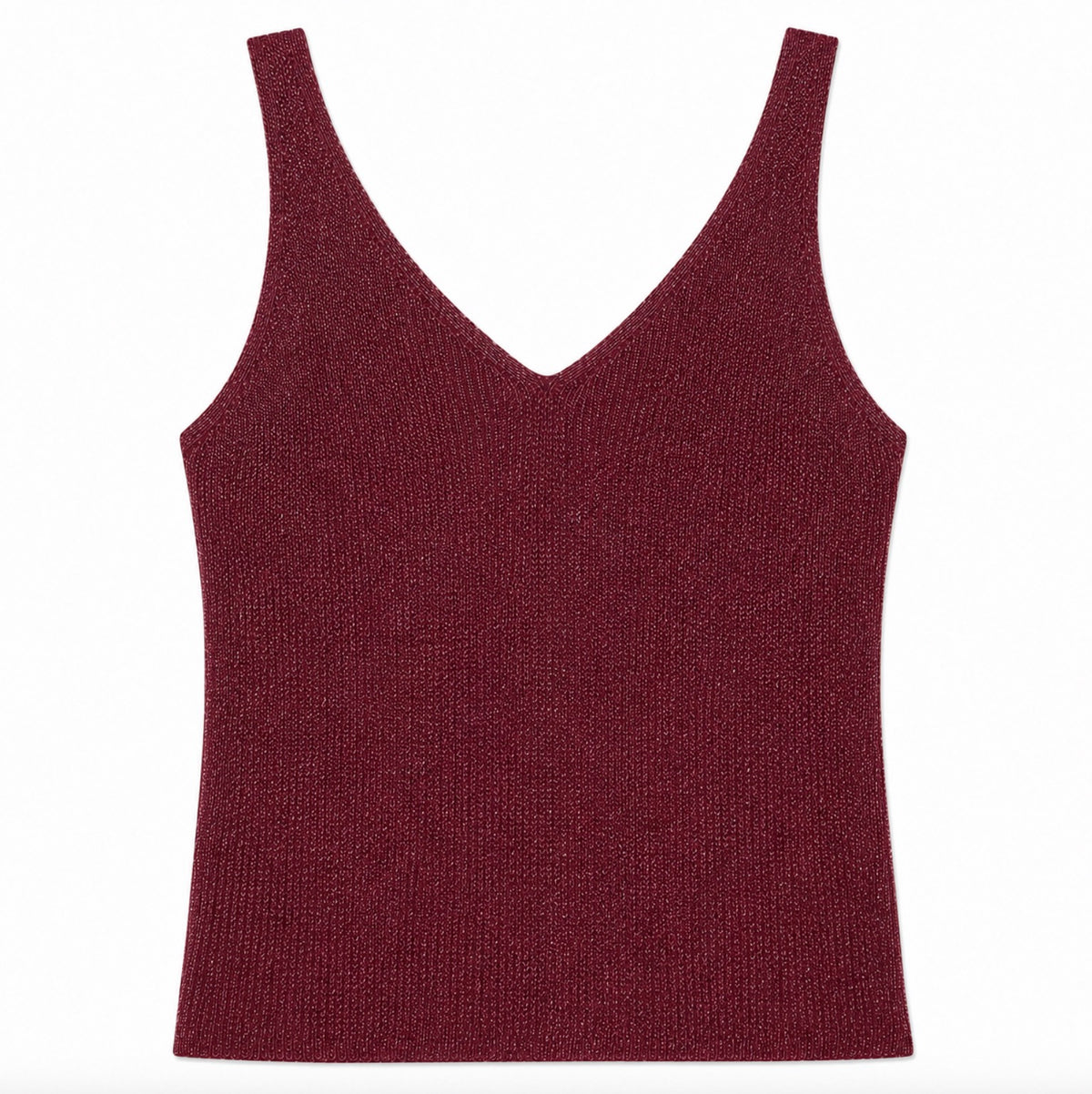 Shimmer Knit V-Neck Tank Top