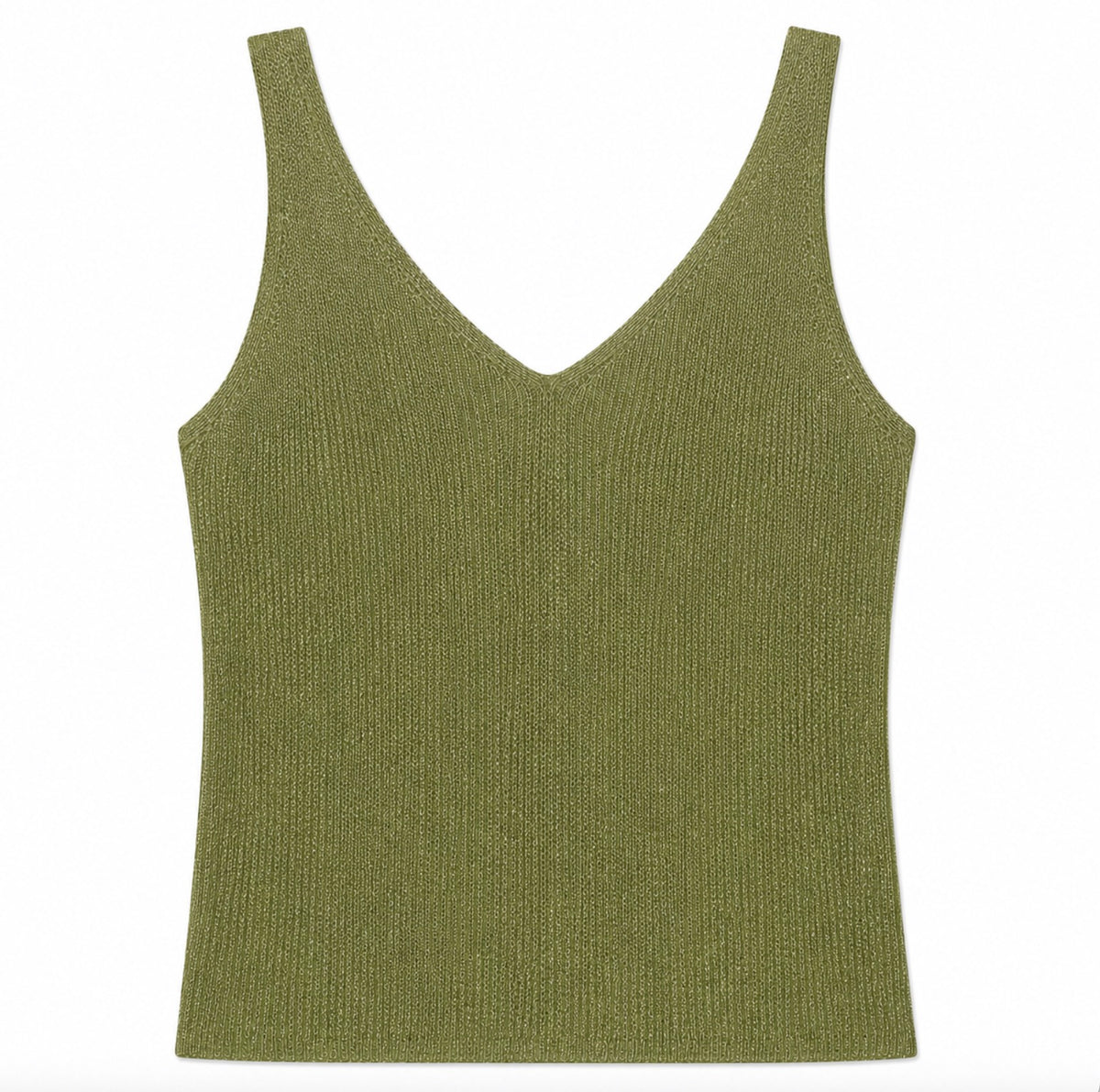 Shimmer Knit V-Neck Tank Top