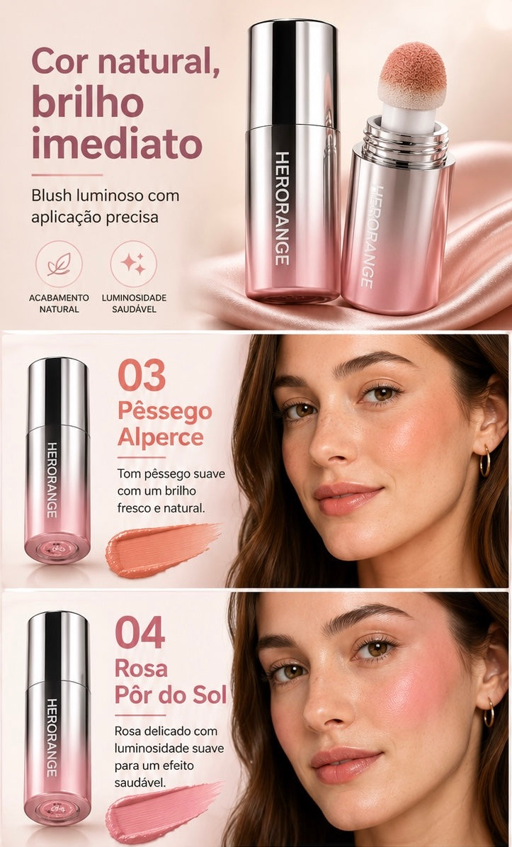 Blush Líquido Mate | Tom Natural, Suave e de Baixa Saturação