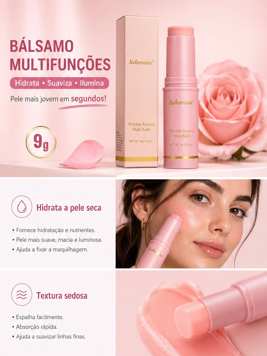 Bastão Hidratante Rosa para Rosto e Lábios – Fresco, Suave e Prático para Hidratação Diária