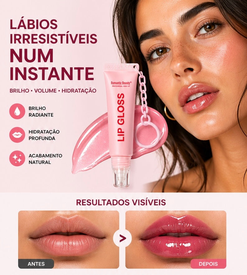 Óleo Labial com Cor e Brilho – Hidratante, Suave e com Porta-Chaves