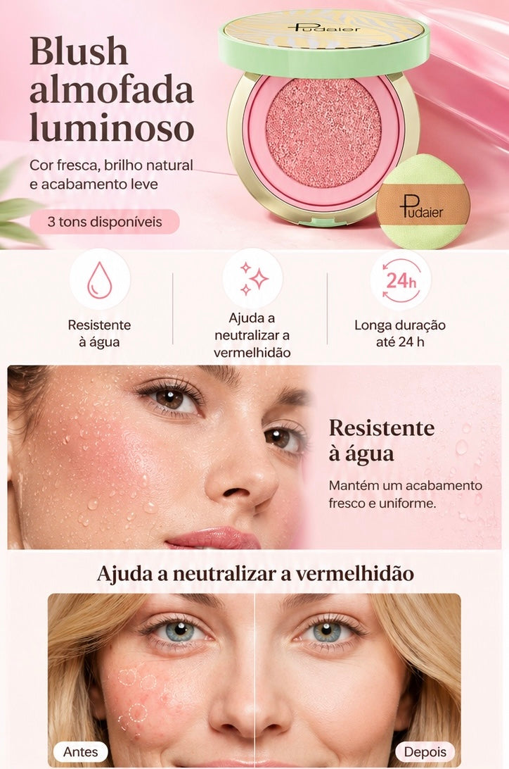 Blush Líquido Cushion | À Prova de Água, Luminoso e de Longa Duração