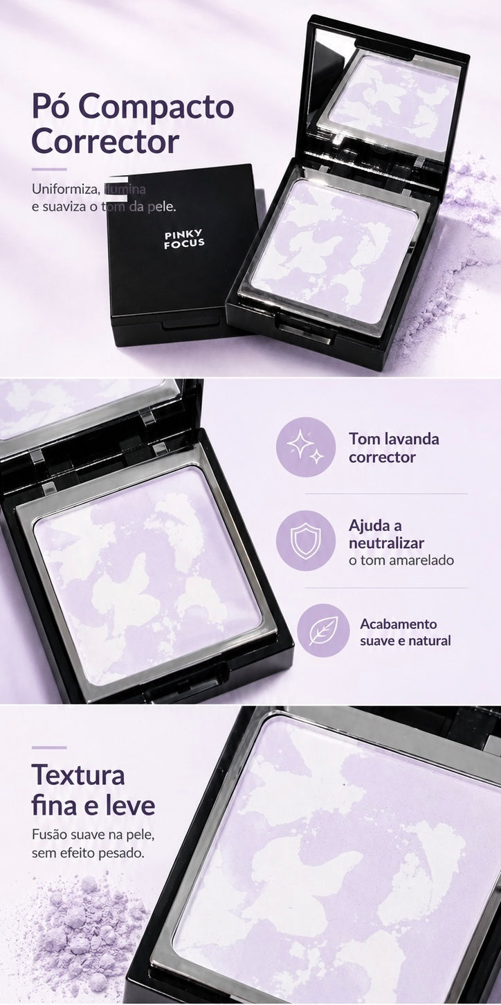 Pó Compacto Fixador Tendae Rosa Smoke | Leve, Matificante e de Longa Duração