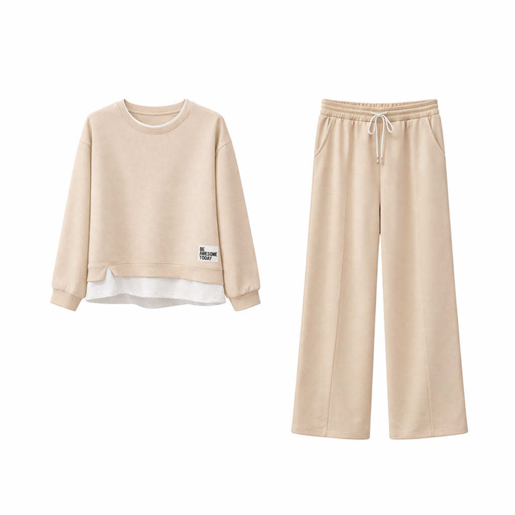Conjunto de loungewear casual de duas peças para mulher Vê-o Dailly