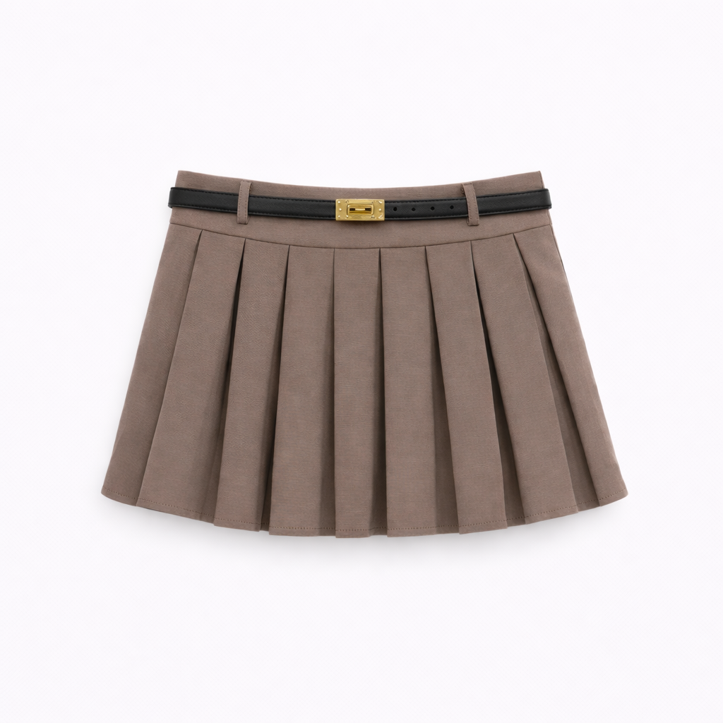 Vê-o Dailly｜Pleated Skort with Belt Detail