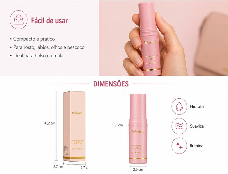 Bastão Hidratante Rosa para Rosto e Lábios – Fresco, Suave e Prático para Hidratação Diária
