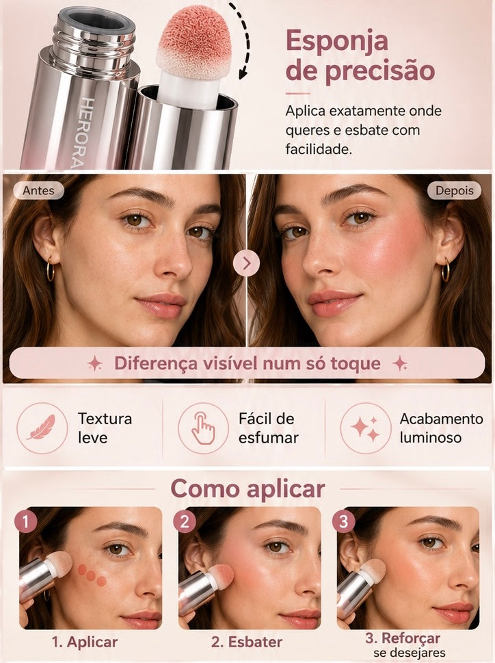 Blush Líquido Mate | Tom Natural, Suave e de Baixa Saturação