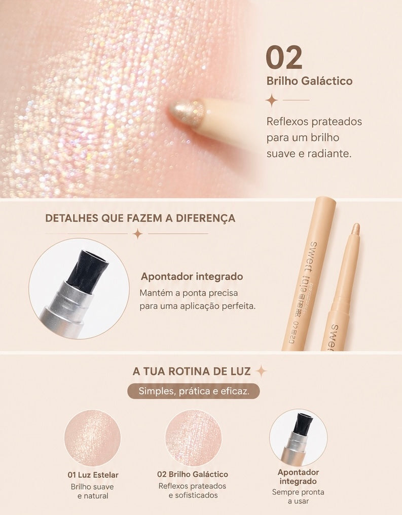 Lápis Iluminador para Olhos | Efeito Pérola, Natural e Luminoso