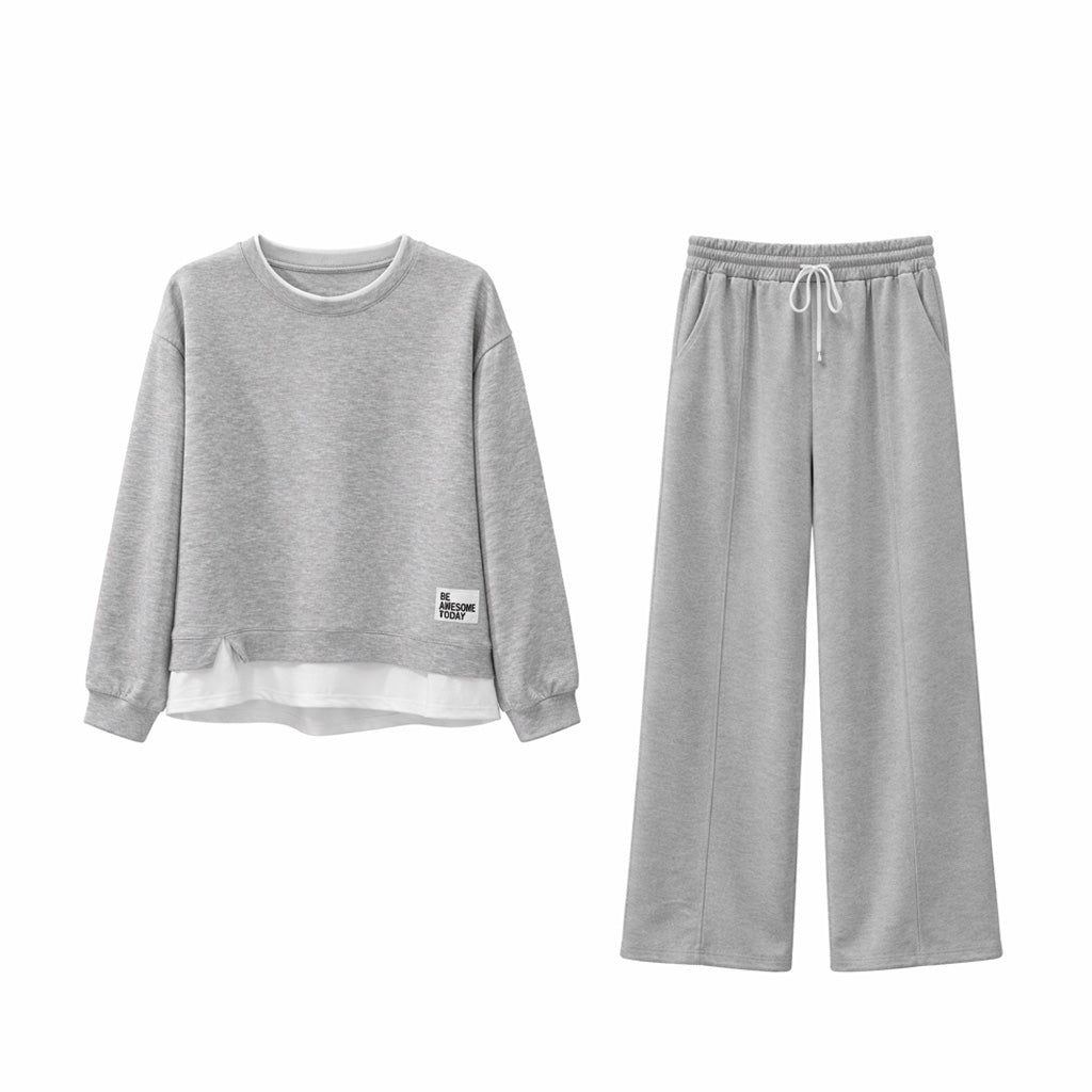 Conjunto de loungewear casual de duas peças para mulher Vê-o Dailly