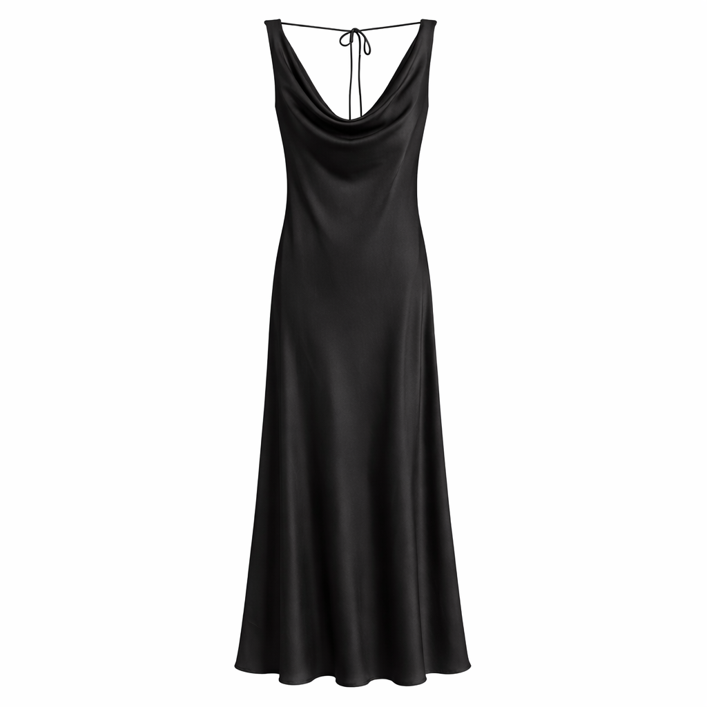 Vê-o Studio｜Vestido Maxi Elegante com Decote Drapeado