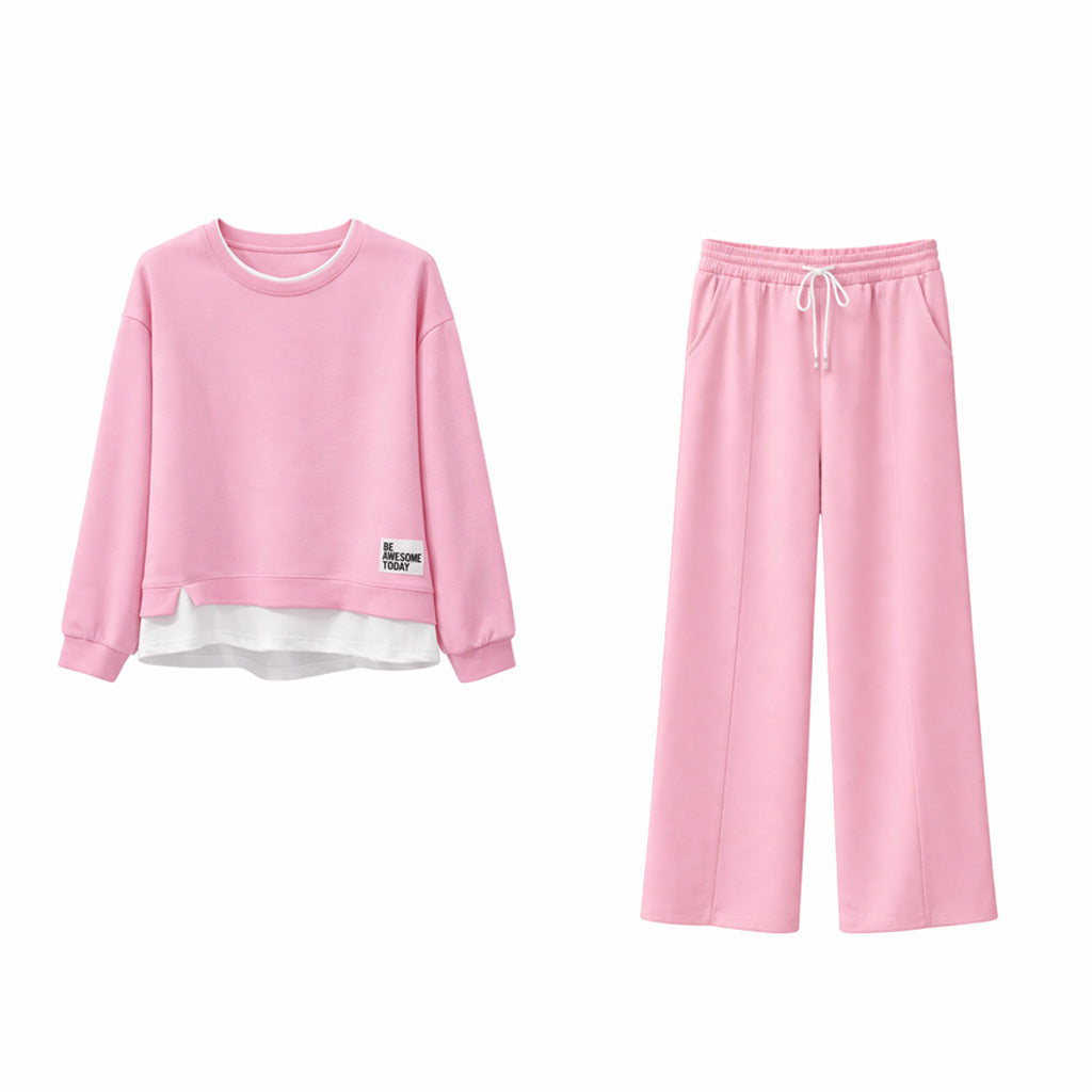 Conjunto de loungewear casual de duas peças para mulher Vê-o Dailly