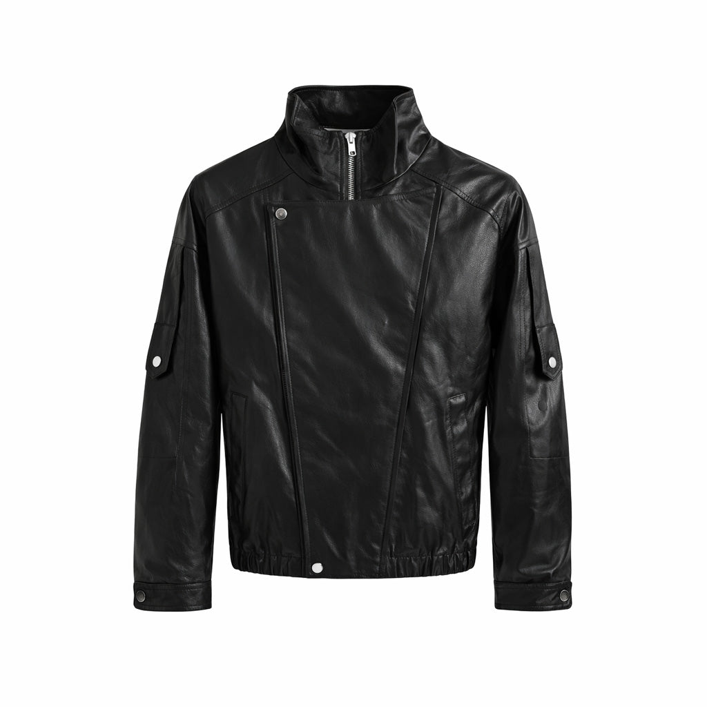 Vê-o Dailly｜Casaco de cabedal preto oversized