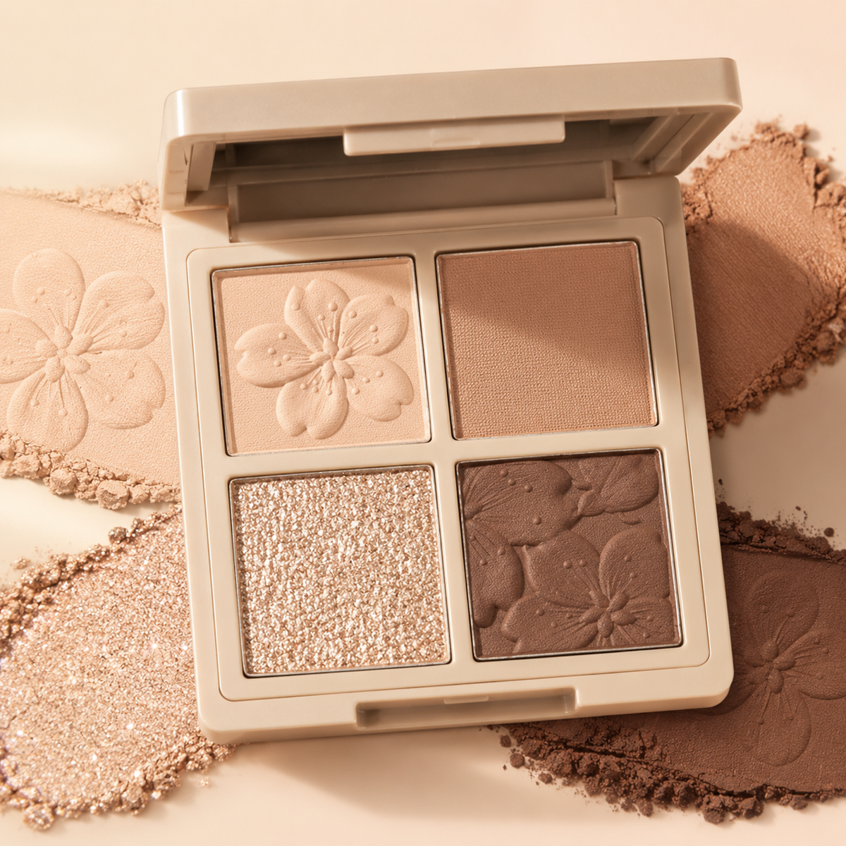 Paleta de Sombras de 4 Cores em Tons Terra | Acabamento Brilhante