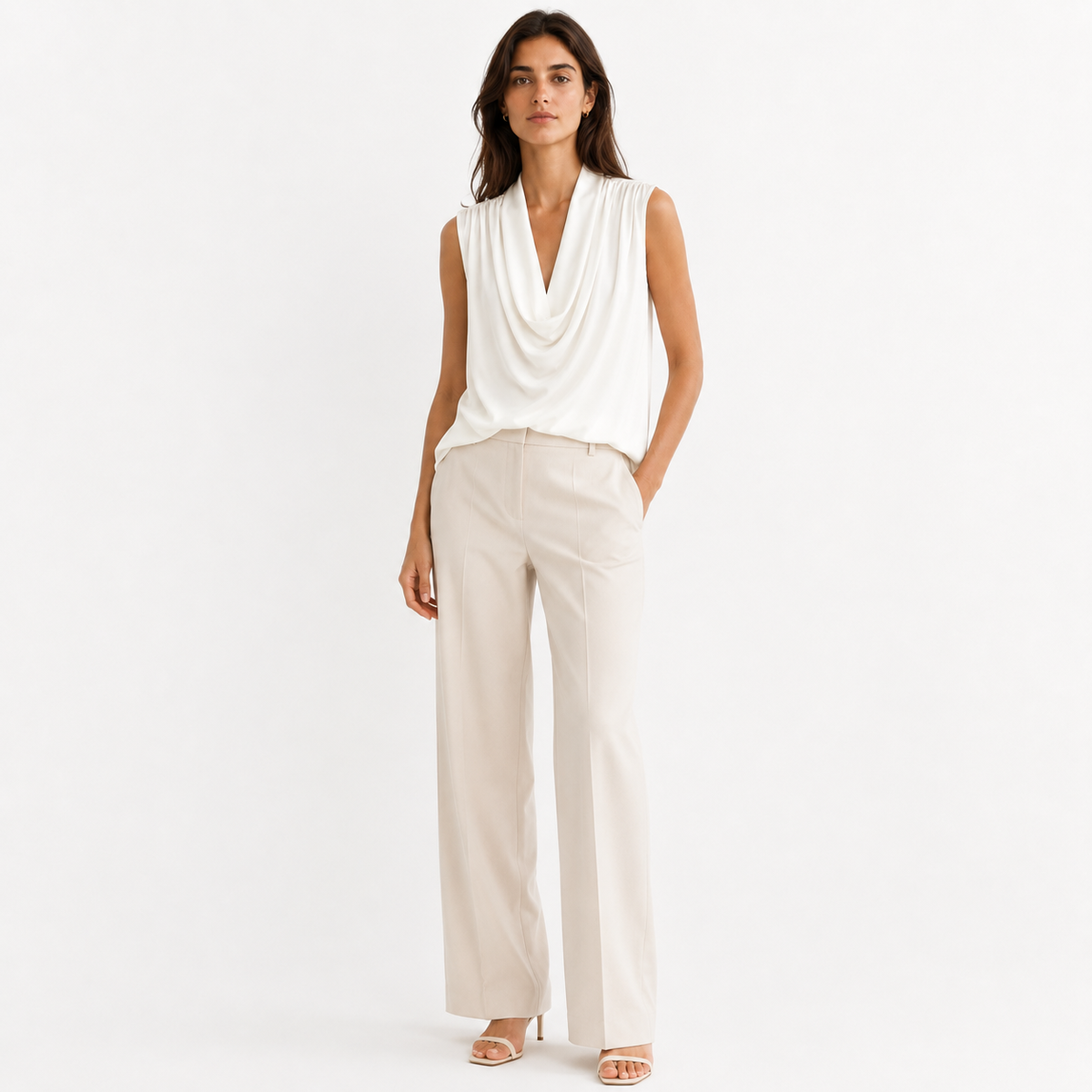 Draped Sleeveless Top