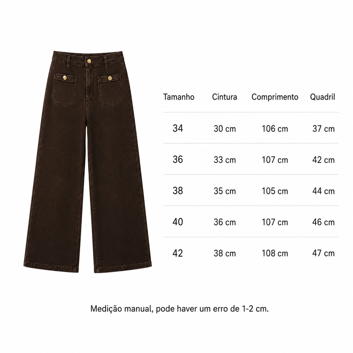 VÊ-O Calças de Ganga Femininas Jeans Cintura Alta, Perna Reta Larga, Wide Leg, Loose Fit, Casual