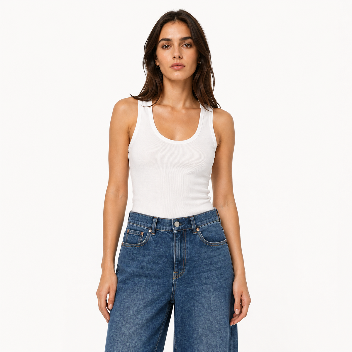 Straight-Leg Denim Jeans