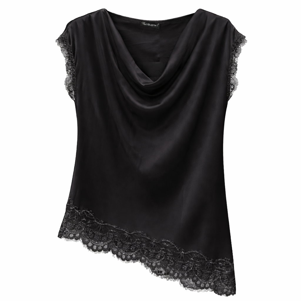 Blusa elegante com detalhes em renda drapeada Vê-o Dailly