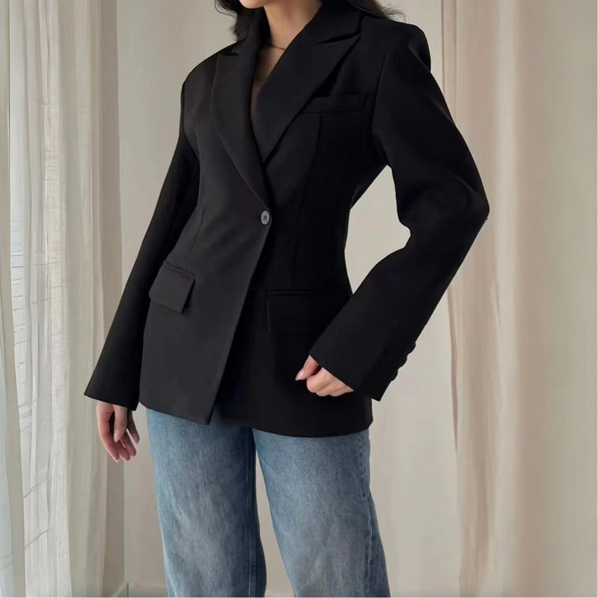 Vê-o Studio｜Blusão Blazer feito à medida com botão único