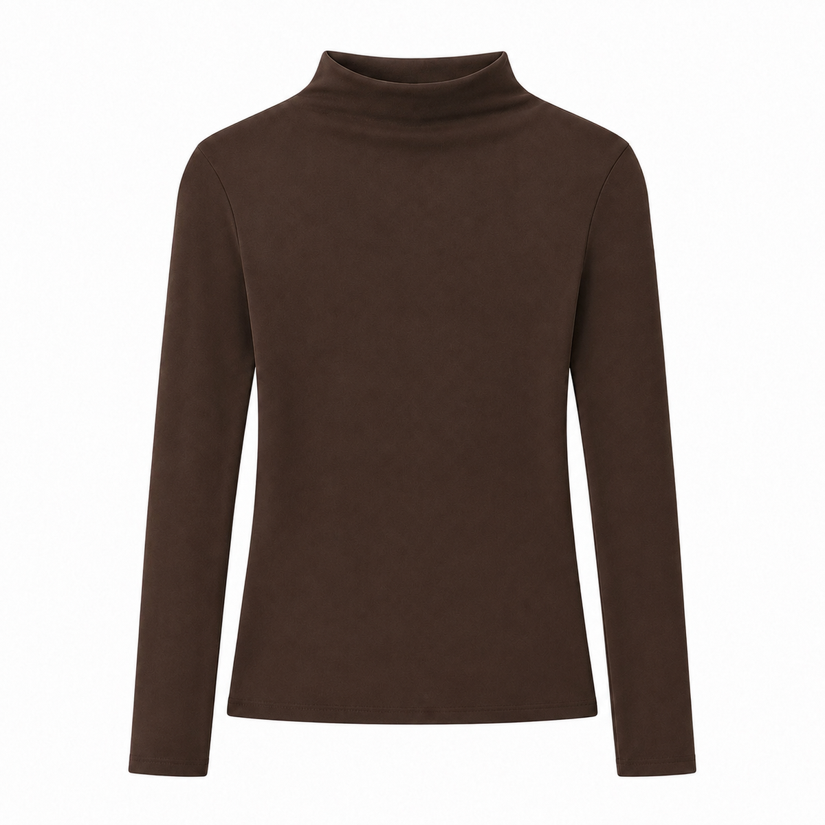 VÊ-O CLASSICS | Camisola de gola alta mulher em malha macia, manga comprida e corte justo, elegante para outono e inverno
