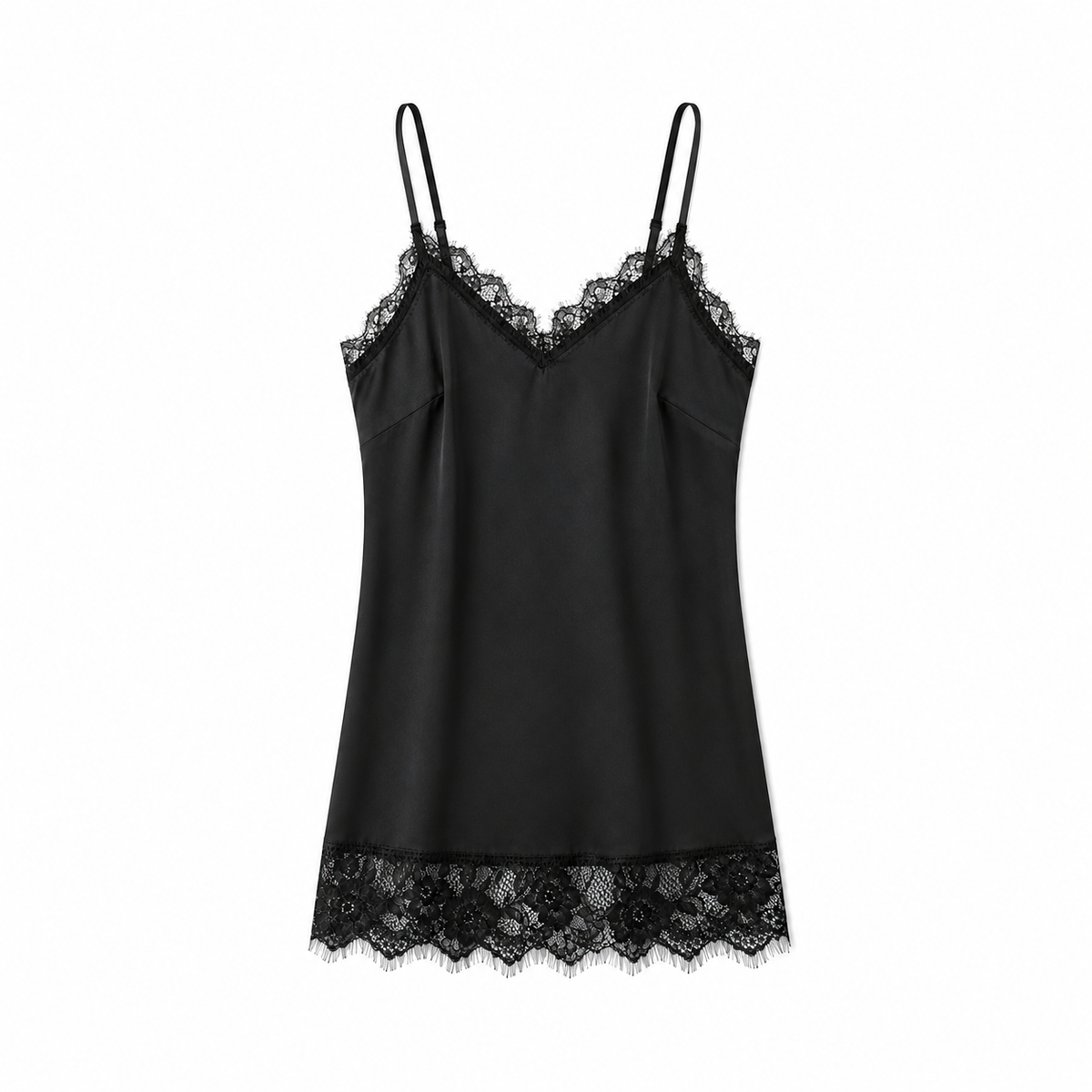 Lace Trim Satin Cami Top
