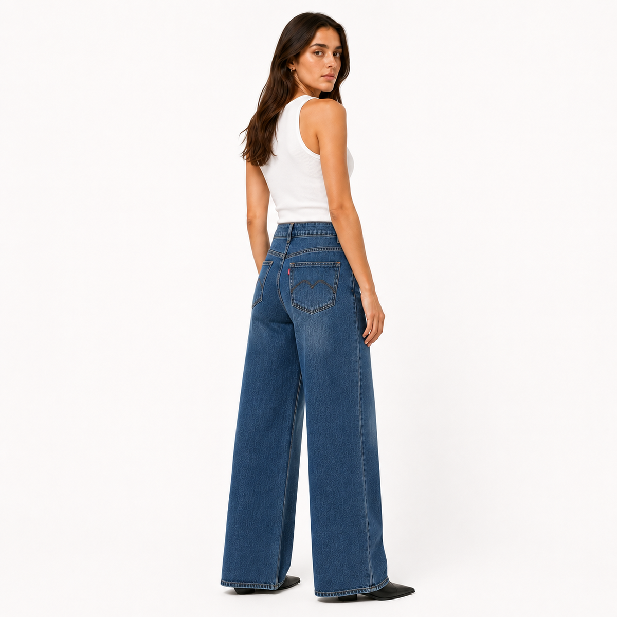 Straight-Leg Denim Jeans