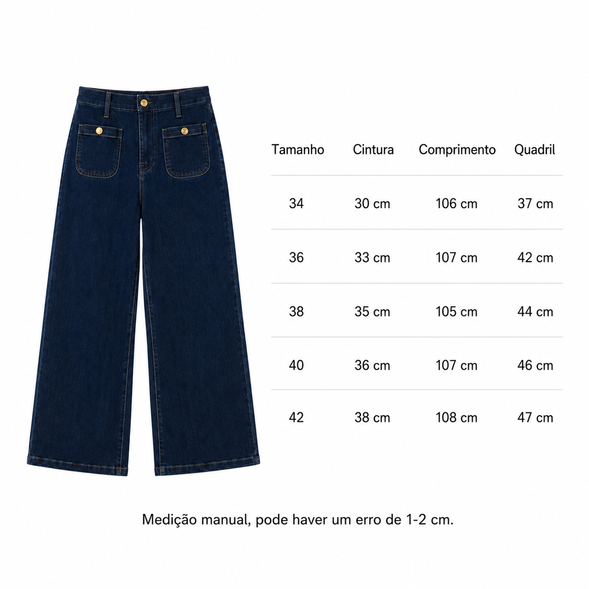 VÊ-O Calças de Ganga Femininas Jeans Cintura Alta, Perna Reta Larga, Wide Leg, Loose Fit, Casual