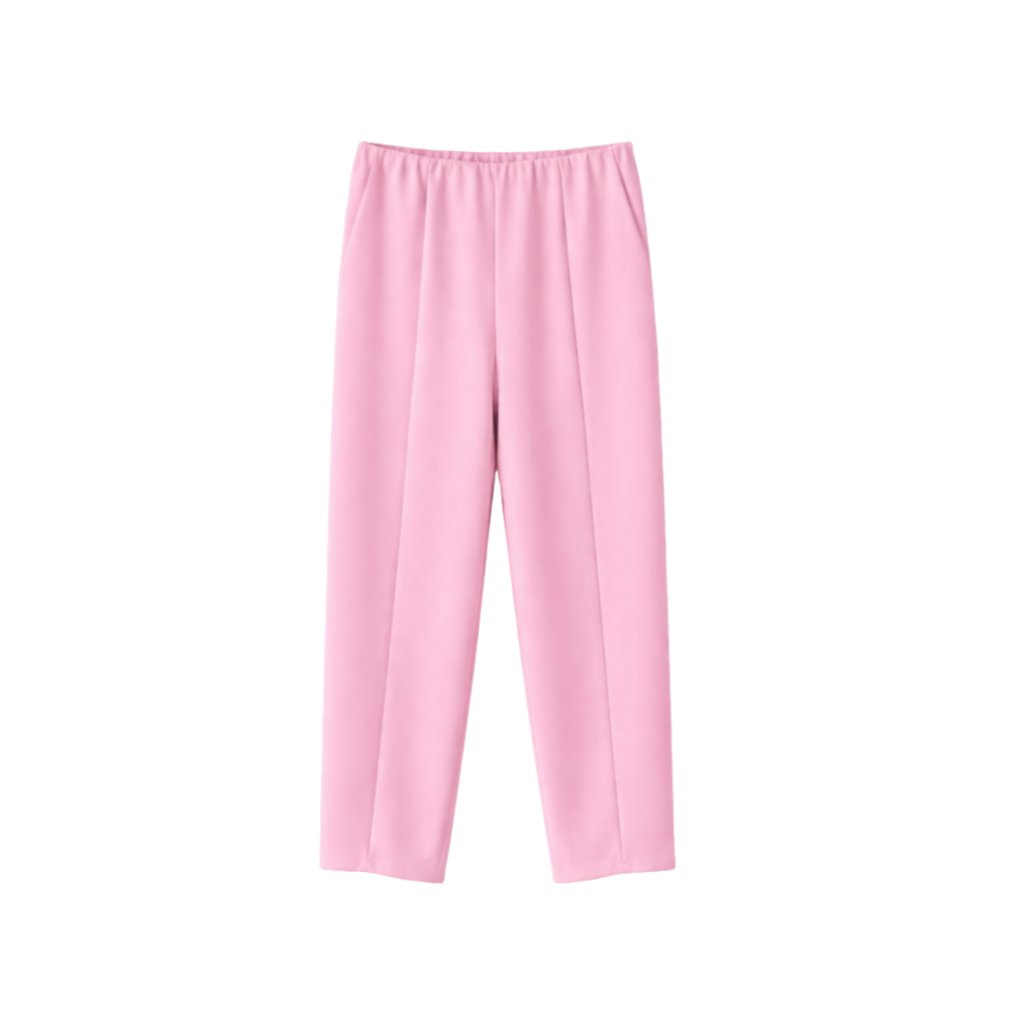 Pantalones blancos de cintura alta y pierna ancha para mujer con textura drapeada