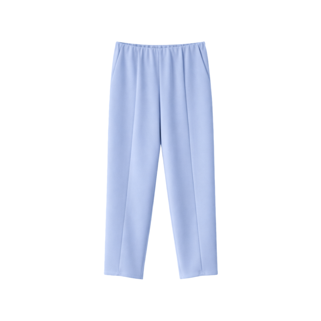 Pantalones blancos de cintura alta y pierna ancha para mujer con textura drapeada