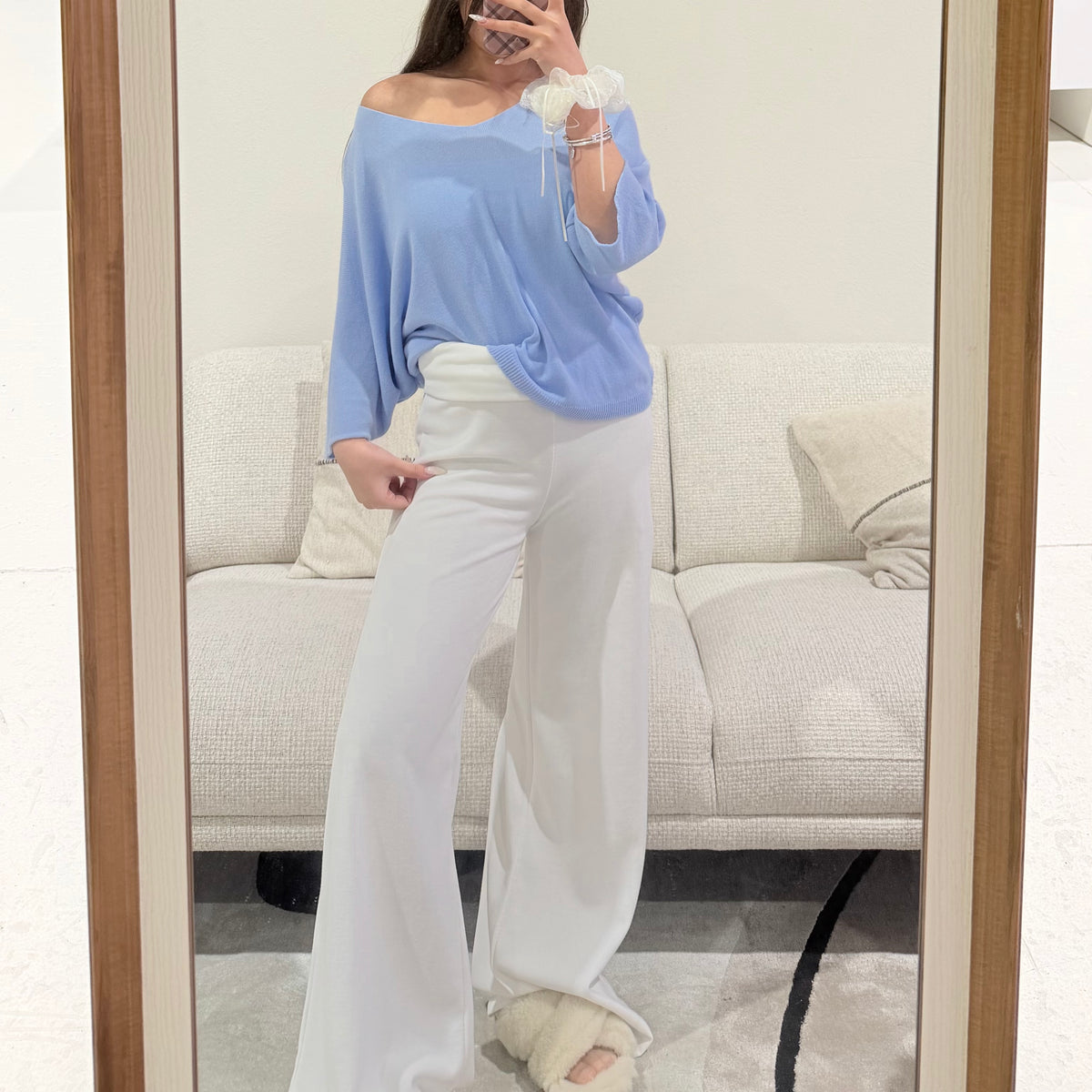 Vê-o Dailly｜Simple V-Neck Loose Short-Sleeve Knit Top