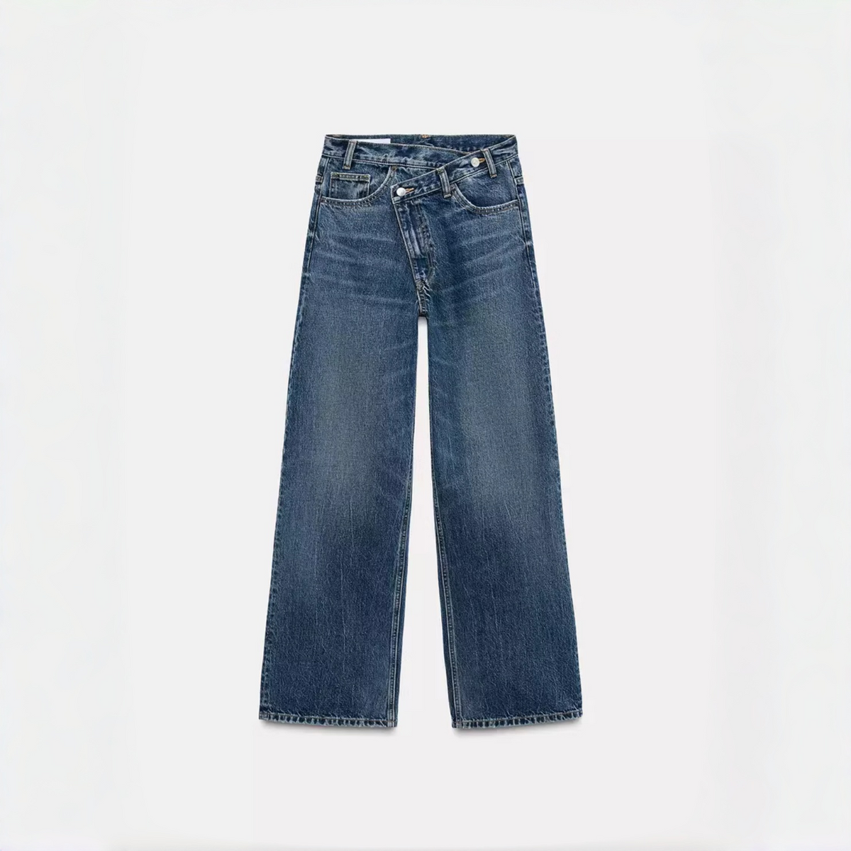 Vê-o Dailly｜Casual Asymmetric Waist Straight-Leg Denim Jeans