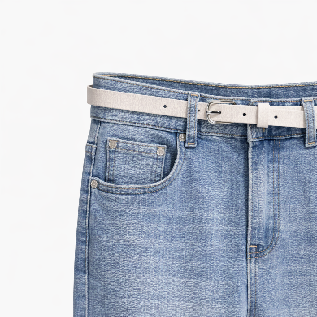 Calça de ganga Flare de Cintura Alta Simples