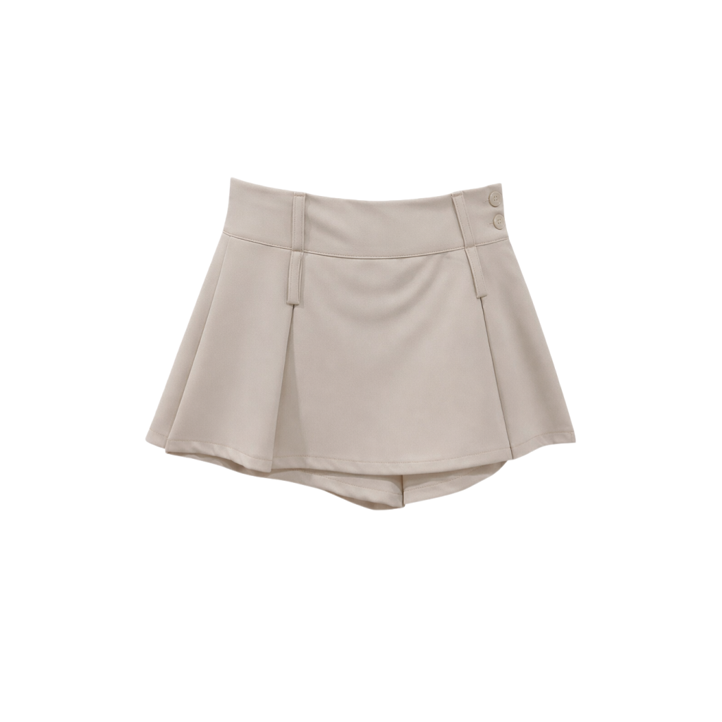 Calça Mini Plissada de Cintura Alta Vê-o Dailly｜