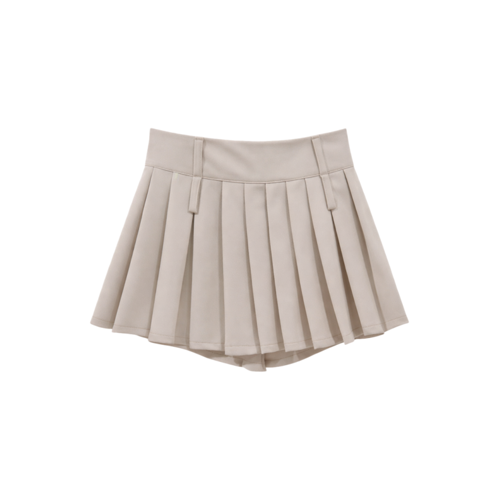 Calça Mini Plissada de Cintura Alta Vê-o Dailly｜