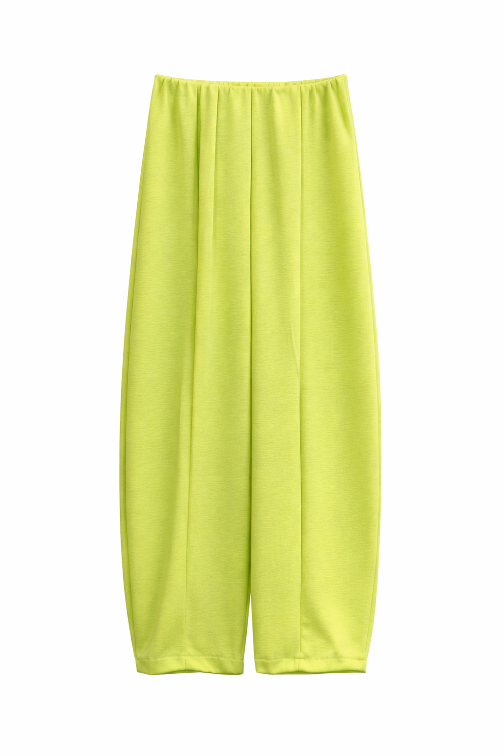 Pantalones blancos de cintura alta y pierna ancha para mujer con textura drapeada