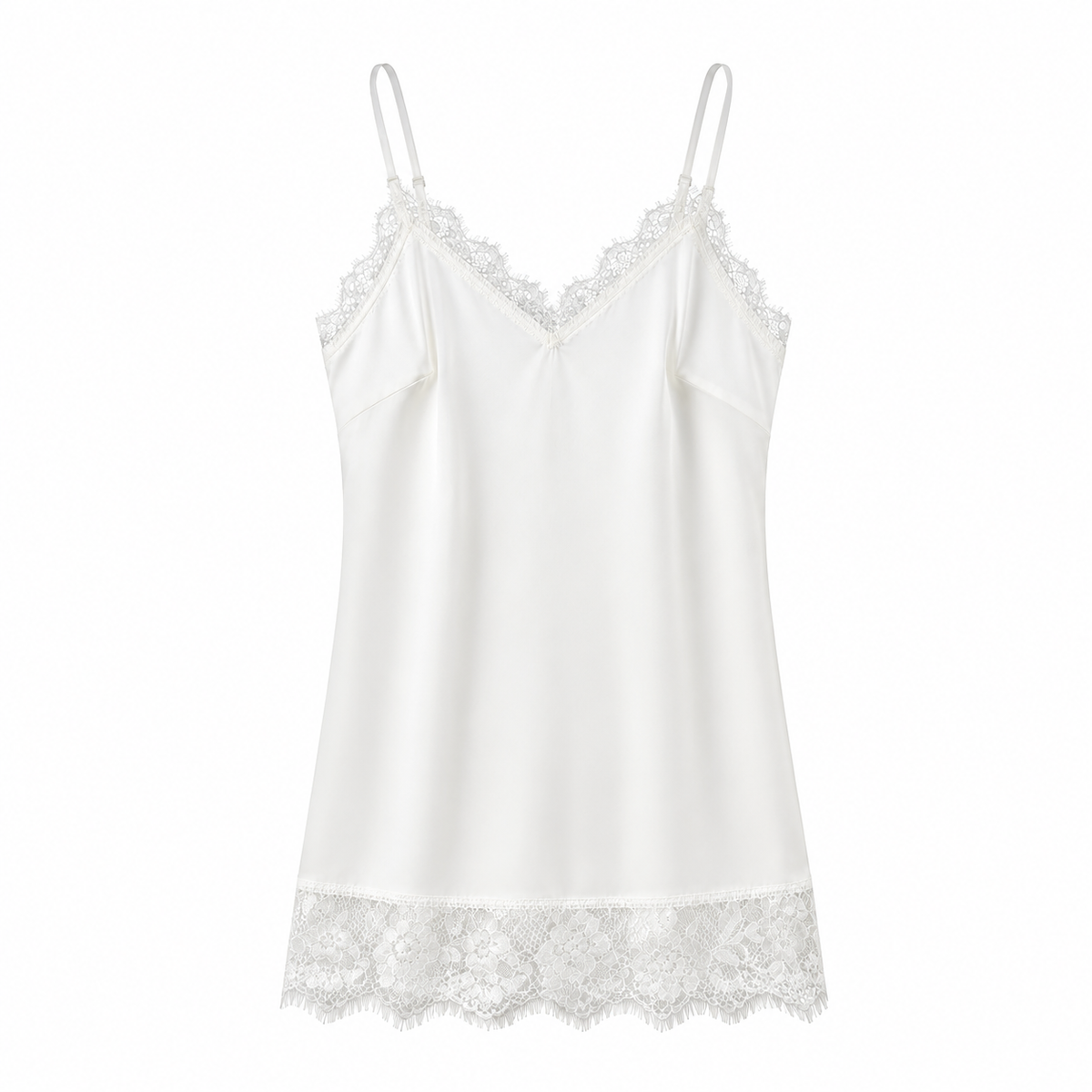 Lace Trim Satin Cami Top