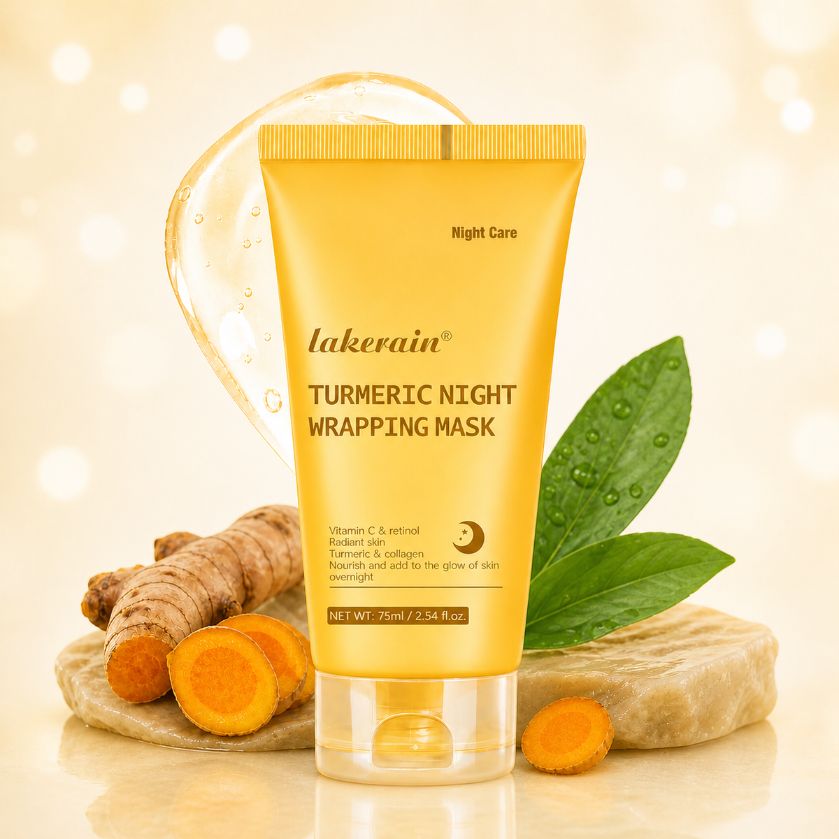 Máscara Facial Peel-Off de Curcuma – Máscara de Aplicação Direta para Nutrir e Suavizar a Pele