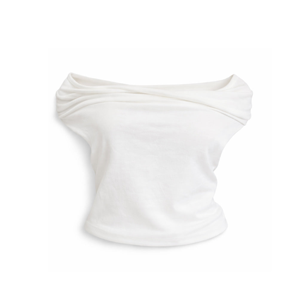 Vê-o Dailly｜Elegant Draped Top with Ruched Side Detail