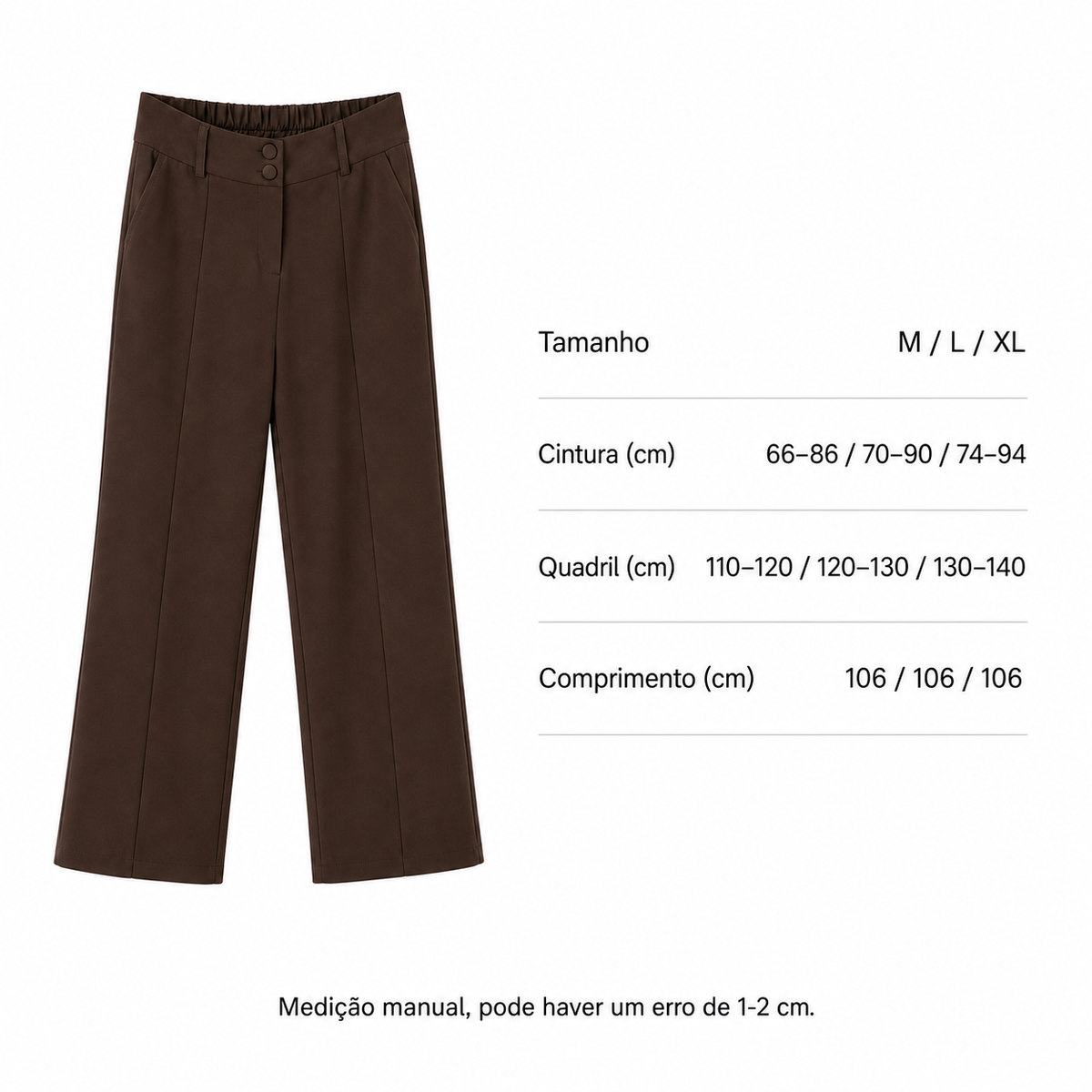 VÊ-O Calças de Alfaiataria Femininas Cintura Subida Corte Reto com Pregas e Cós Elástico, Calças Elegantes Confortáveis Casual, Escritório, Trabalho e Uso Diário