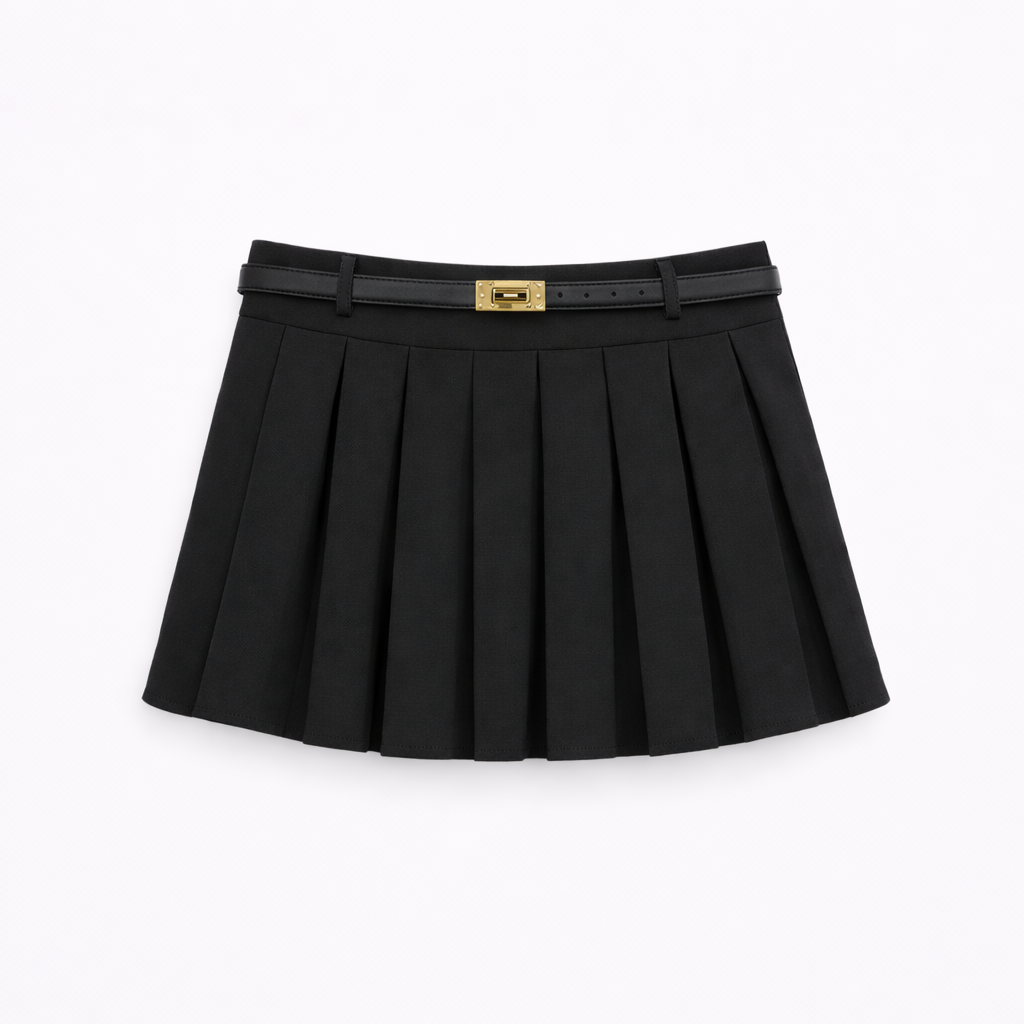 Vê-o Dailly｜Pleated Skort with Belt Detail