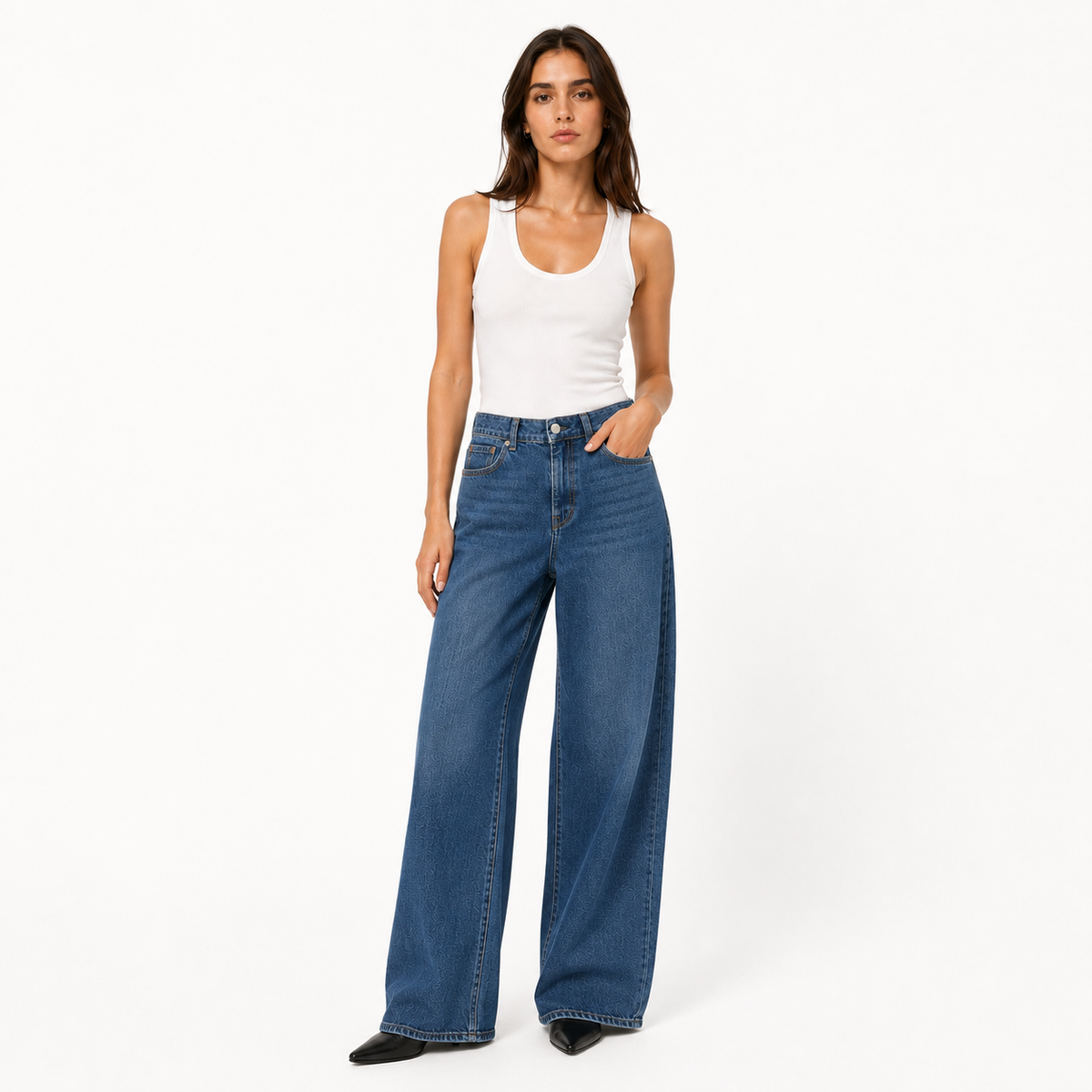 Straight-Leg Denim Jeans