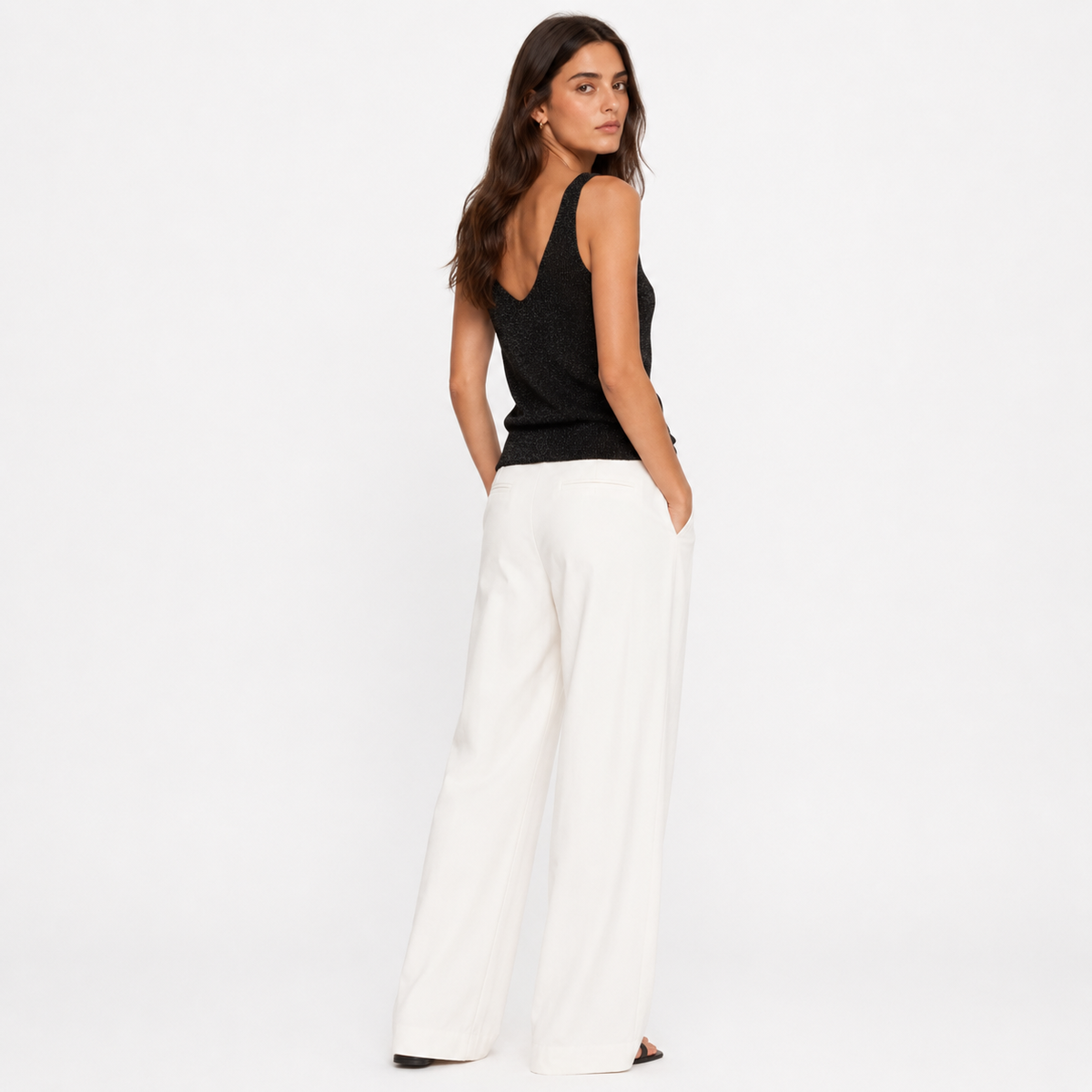 Shimmer Knit V-Neck Tank Top