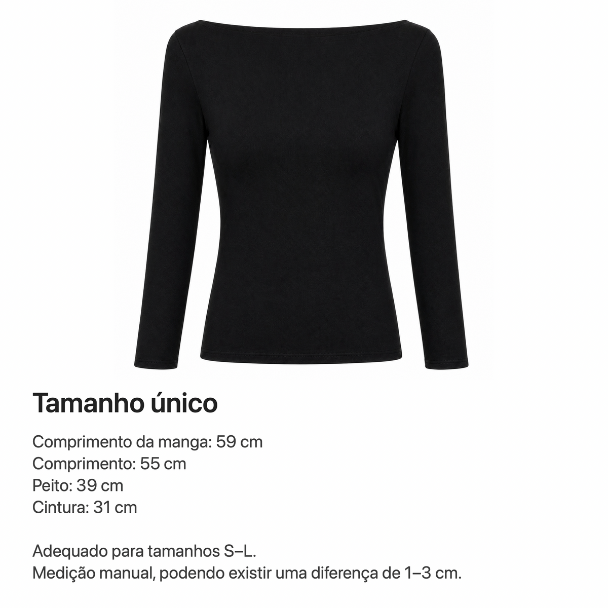 VÊ-O Camisola de Manga Comprida com Decote Largo, Top Justo Feminino, Básico Elegante, Segunda Pele para Outono e Inverno